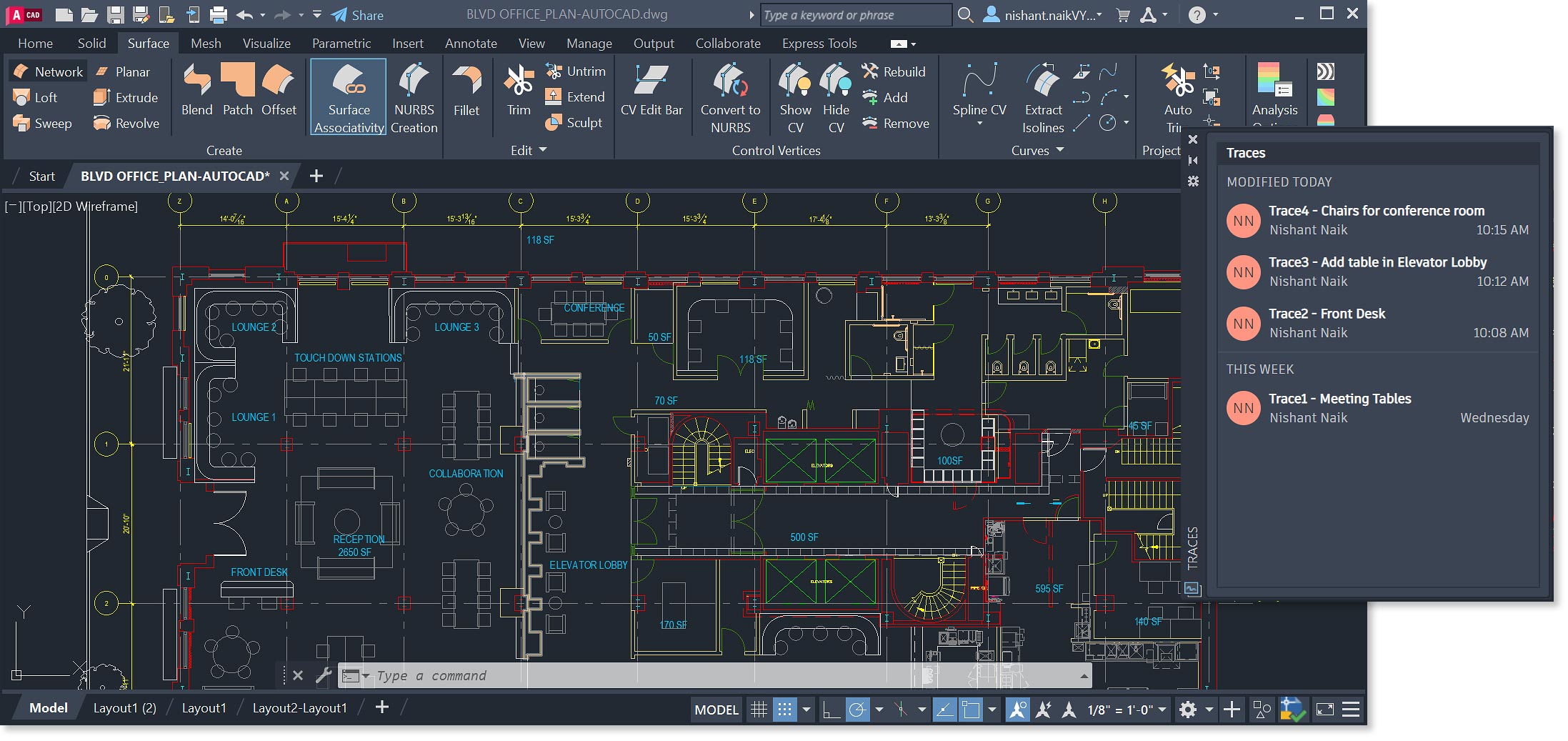 Interface do AutoCAD com a faixa de opções mostrando a aba Output, onde ficam Plot, Publish e Export para PDF