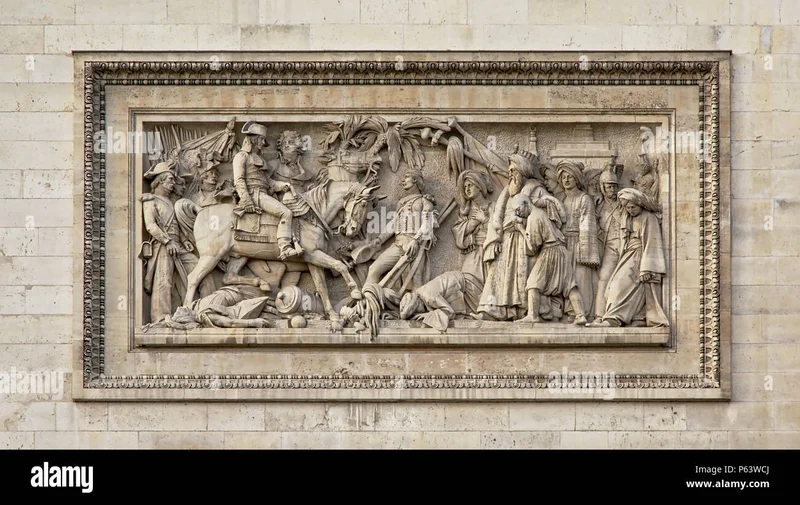 Detalhes escultóricos no Arco do Triunfo