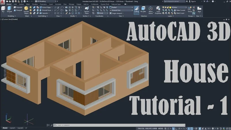 Workstation com AutoCAD aberto exibindo ribbon, linha de comando e viewport em projeto real