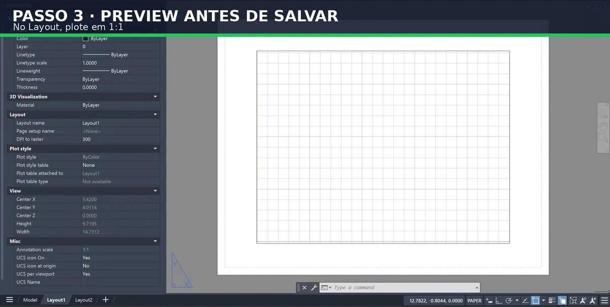 Captura real do software: Use 1:1, estilo e Preview